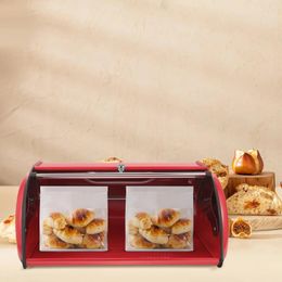 Plates Bread Storage Box Bin For Kitchen Countertop Household Holder Shop Metal Containers