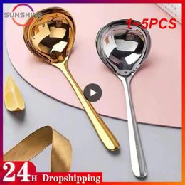 Spoons 1-5PCS Stainless Steel Ladle Long Handle Household Drinking Spoon Mirror Reflection Feel Comfortable Small