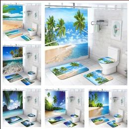 Shower Curtains 3D Polyester Curtain Modern Beautiful Sea Nature Landscape Bathroom Cortinas Fashion Drapes