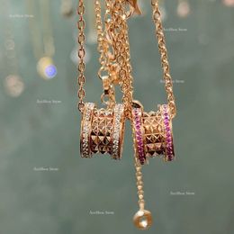 Designer Necklace Pendant Necklace Roman Necklace Liuding Crafted Full Zirconium Collar Chain Lingge Gift Designer Jewellery