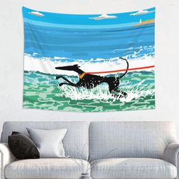 Tapestries Hounds Running In The Sea Tapestry Home Decor Custom Hippie Wall Hanging Animal Dog For Living Room