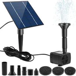 Garden Decorations 1.4W Solar Fountain Pump With 6 Nozzles Powered For Bird Bath Pond And Other Places Easy To Instal