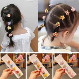 Hair Accessories 10Pcs/Set Girls Cute Flower Bow Hair Bands Elastic Rubber Band Cartoon Hair Rope Sweet Kids Baby Hair Accessories Headwear