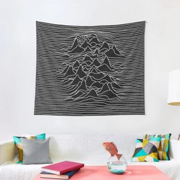 Tapestries Black And White Illustration - Sound Wave Graphic- BlackTapestry Gamer Room Decoration Aesthetic Tapestry