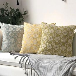 Pillow Jacquard Cover Home Decor Floral Yellow Blue Green Red Coffee Decoration Pillowcase Decorative Pillowsham