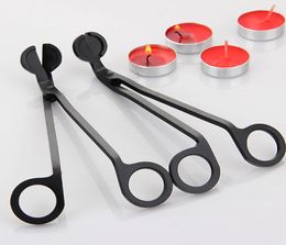 Black Stainless Steel Candle Wick Trimmer Oil Lamp Trim Scissor Cutter Snuffer Tool Hook Clipper DH48561592157