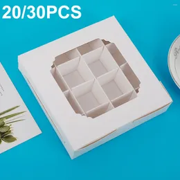 Gift Wrap 20pcs Empty White Pick And Mix Sweet Boxes With Inserts Clear Window Divider 16-Compartments Quick Assemble Sampler