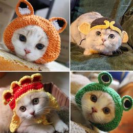 Dog Apparel Pet Cat Stretch Knit Hat Delicate Puppy Party Wedding Dress Decoration Halloween Supplies