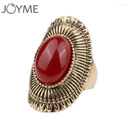 Cluster Rings Joyme Luxury Wedding Jewelry Big Mosaic Red Resin Black For Men Vintage Tribal Tibetan Carving Male Ring Party Gifts