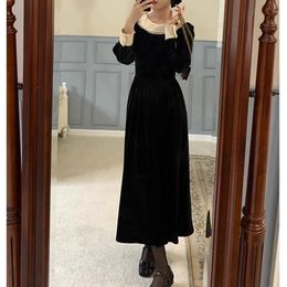 Casual Dresses Black Dress For Women Female Luxury Evening 2024 Elegant Ladies Long Waisted Boutique Design Clothes Woman Autumn Frocks