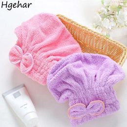 Towel Women Magic Dry Hair Cap Quick-drying Soft Head Wrap Super Absorbent Makeup Turban Shower Skin-friendly Elastic Band Bow