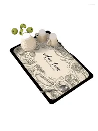 Carpets Kitchen Water Draining Pad Countertop Bar Counter Diatom Ooze Absorbent Heat Insulation Desktop Cutlery Bowl And Plates