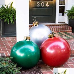 Christmas Decorations 45Cm Inflatable Decorated Ball Made Pvc Nt No Light Large Balls Tree Outdoor Toy Weather Resistant Drop Delivery Otjho