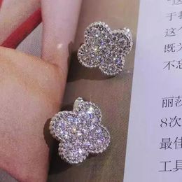 Stud Earrings Custom Solid 18K White Gold Women Push Earring Back Moissanite Diamonds Wedding Party Engagement Anniversary