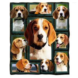 Blankets ONGLYP Flannel Blanket 3D Beagle Dog Soft Plush Throw Sofa Bed Couch Air Travel Office Nap Lightweight Quilt