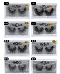 Stock MINK Eyelashes 20 styles Selling 1pairlot 100 Real Siberian 3D Full Strip False Eyelash Long Individual Eyelashes Lashes E5183145
