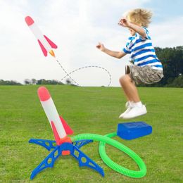 Party Favour Children's Foot-stepping Small Rocket Toys Outdoor Luminous Ejection Flying Flash Launch Interactive