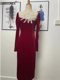 Casual Dresses Eshin Patchwork 3D Flower Long Sleeve Contrast Colour Dress For Women 2024 Autumn Fashion Female Elegant Party TH5270