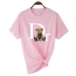 2023 Mens and Womens Fashion Cotton Sweatshirt Korean Bear Printed T-shirt Autumn/Winter Street Style Loose fit
