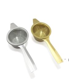 Stainless Steel Tea Strainer Filter Fine Mesh Infuser Coffee Cocktail Food Reusable Gold Silver Color RRB150006661030