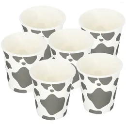 Disposable Dinnerware 20Pcs Party Paper Cup Decor Cow Theme Cups Printing Kids Birthday Supplies