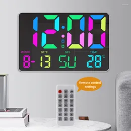 Wall Clocks 10 Inch Digital Alarm Clock Large Display With Remote Control Dynamics RGB For Home Office School