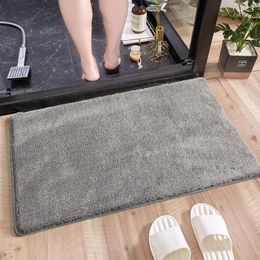 Bath Mats Solid Colour Bathroom Padded Absorbent Non-slip Floor Mat Coral Velvet Stepping On The Kitchen Carpet Doormat.