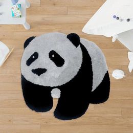 Carpets Cute Cartoon Panda Bathroom Mats Home Bedroom Bedside Carpet Living Room Non-slip Absorbent Padded Floor Mat Animal Rug