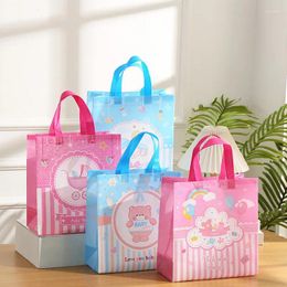 Gift Wrap 4pcs Gender Reveal Non-woven Fabrics Bags Pink Blue Baby Boy Girl Love For Party Shower Decorations