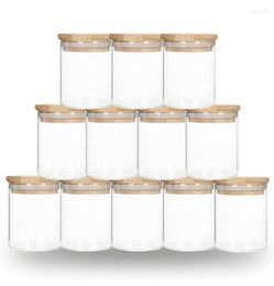 Storage Bottles Glass Spice Jars Containers Airtight Bamboo Cover Food Canister Sets For Kitchen Counter Jar Lids Flour Pantry Can2947732