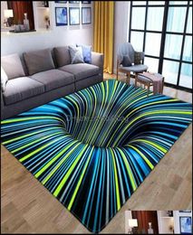 3D Vortex Illusion Carpet Entrance Door Floor Mat Abstract Geometric Optical Doormat NonSlip Living Room Decor Rug W220328 Drop D9899096