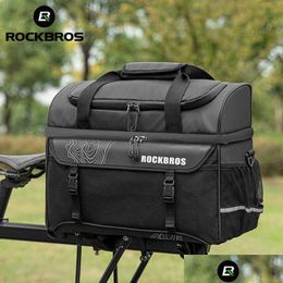 Panniers Bags Rockbros 11L Bicycle Waterproof Trunk Lage Carrier Bike S Insated Meal Cam Picnic Shoder Bag 0201 Drop Delivery Spor Dhesv