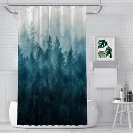 Shower Curtains Misty Forest Bathroom Waterproof Partition Curtain Funny Home Decor Accessories