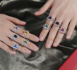 Choucong Brand Wedding Rings Simple Fashion Jewellery 925 Sterling Silver Multi Colour 5A Cubic Zircon Party Eternity Women Engagemen8737330