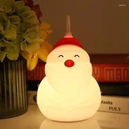 Table Lamps Santa Claus Shape Night Lamp Creative Silicone Recharging For Home Bedroom Livingroom