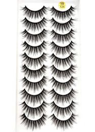 2019 NEW 10 pairs 100 Real Mink Eyelashes 3D Natural False Eyelashes Mink Lashes Soft Eyelash Extension Makeup Kit Cilios 3d1244719714