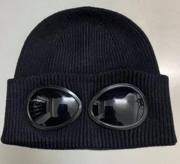 Two Lens Glasses Goggles Beanies Men Knitted Hats Skull Caps Outdoor Women Uniesex Winter Beanie Black Grey Bonnet Gorros4839786