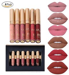 Brands Lipsticks Beauty 6pcsset Makeup Matte Lipstick Lip Kit Gloss Long Lasting Lip Stick Cosmetics Mini Set Brithday Editio6420574