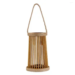 Candle Holders Home Decor Portable Candlestick Wooden Wind Light Hanging Simple Modern With Rope Door Balcony Holder Garden Living Room