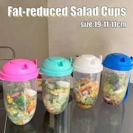 Dinnerware Bottle Salad Container For Lunch Cup-Typed As Bento Box With Fork And Sauce Cup