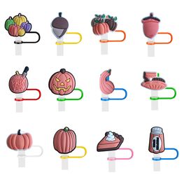 Other Table Decoration Accessories Halloween Pumpkin St Er For Cups Drinking Soft Sile 8Mm Sts Topper Compatible With Lid And Drop Del Otvuw