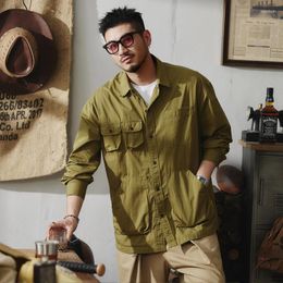 Men's Casual Shirts Spring And Autumn Fashion Men Multi-pocket Cargo Long-sleeved Shirt Loose Coat