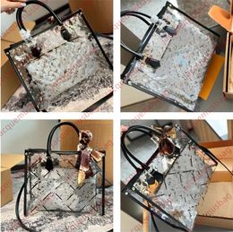 Designer Transparent jelly tote Bags on thego 2-pc shopping handbag women Multicolor Shoulder Crossbody Show rich Clear makeup cosmetic Pouch toiletry Wash bag