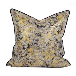 Pillow Classical Art Yellow Black Abstract Painting Jacquard Cover Decorative Modern Room Sofa Chair Coussin