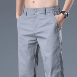 Men's Pants Men Thin Breathable Long Summer All-match Casual Fashion Loose Straight Leg Stretch Solid Color Work Trousers