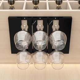 Kitchen Storage Wine Shelf Hooks Counter Space-saving Rack Glass Steel Cup Holder Stand Pokal Under Cabinet Stainless Bar Goblet Hanging