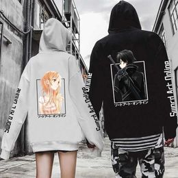 Men's Hoodies Sweatshirts Sword Art Online Anime Plus Size Hoodie Kirito And Asuna Men Women Couple Sweatshirts Harajuku Long Slve Boy And Girl Pullover T240510