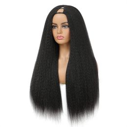 Europe and America U Part Wig Human Hair Wig with Baby Hairs Brazilian Pre-Plucked Lace Front Synthetic Wigs For Women Girls DHL Fast