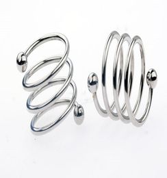 5 Size Screw Type Male Stainless Steel Penis Delayed Gonobolia Ring With Two Beads Metal Cock Ring Glans Jewellery Adult Sex Toy3905813