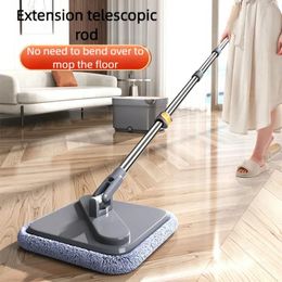 Mop and Bucket with Wringer Set Hands Free Flat Floor Wet Dry Use Home Cleaning System And Windows 240510